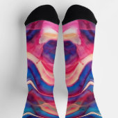 ピンクとブルーの大理石アートソックス ソックス (上部)