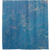 ピンクとブルーの大理石抽象芸術 シャワーカーテン (正面)