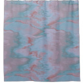 ピンクとブルーの大理石抽象芸術 シャワーカーテン (正面)