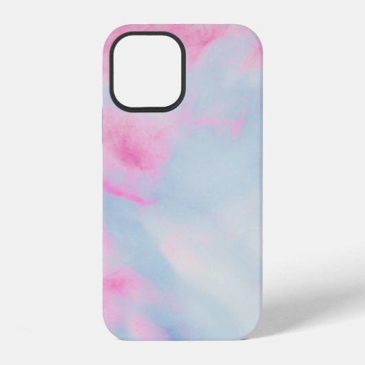 ピンクとブルーの大理石調の背景 iPhoneケース (裏面)