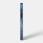 ピンクとブルーの大理石 iPhoneケース (左側面)