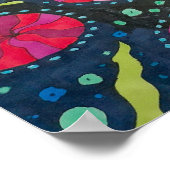 ピンクとブルーの宇宙ポップ ポスター (角)