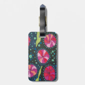 ピンクとブルーの宇宙ポップ ラゲッジタグ (裏面縦)