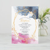 ピンクとブルーの宗教招待状 招待状 (スタンド正面)