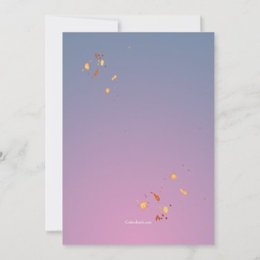 ピンクとブルーの宗教招待状 招待状 (裏面)