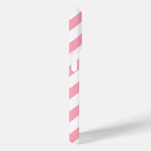 ピンクとブルーの対角ストライプ線モノグラム Case-Mate iPhoneケース (裏面 / 右)