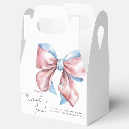 ピンクとブルーの弓のジェンダーの明け フェイバーボックス (オープン)