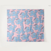 ピンクとブルーの弓 タペストリー (正面(横))