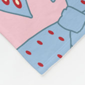 ピンクとブルーの弓 フリースブランケット (角)