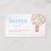 ピンクとブルーの性別おむつラッフルエンクロサーを明らかにする エンクロージャーカード (正面)