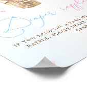 ピンクとブルーの性別おむつラッフルポスター ポスター (角)