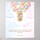 ピンクとブルーの性別おむつラッフルポスター ポスター (正面)