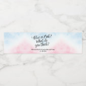 ピンクとブルーの性別がスクリプトの赤ちゃんシャワーを明らかにする ペットボトルラベル (シングルラベル)