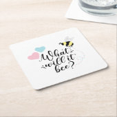 ピンクとブルーの性別が何を明らかにするのか スクエアペーパーコースター (アングル)