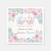 ピンクとブルーの性別の表示の装飾 スタンダードカクテルナプキン (正面)