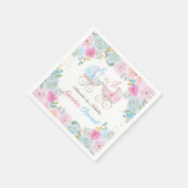 ピンクとブルーの性別の表示の装飾 スタンダードカクテルナプキン (角)