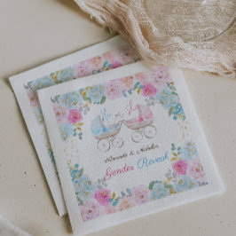 ピンクとブルーの性別の表示の装飾 スタンダードカクテルナプキン