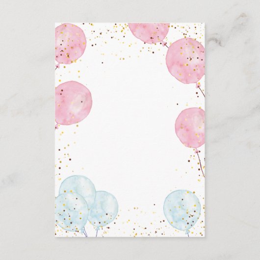 ピンクとブルーの性別の表示サンキューカード エンクロージャーカード (裏面)