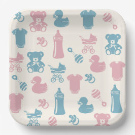 ピンクとブルーの性別の表示 ペーパープレート