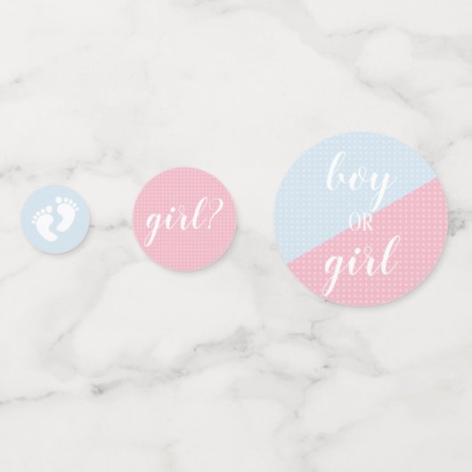 ピンクとブルーの性別を明らかにするパーティー コンフェッティ (裏面)