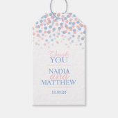 ピンクとブルーの感謝していギフト結婚ラベル ギフトタグ (正面)