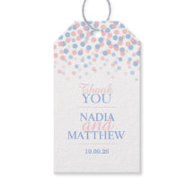 ピンクとブルーの感謝していギフト結婚ラベル