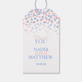 ピンクとブルーの感謝していギフト結婚ラベル ギフトタグ