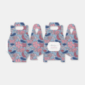 ピンクとブルーの手描きフローラブロックプリント フェイバーボックス (折り畳みなし)