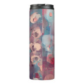 ピンクとブルーの抽象芸術の花を抑えた タンブラー (裏面)