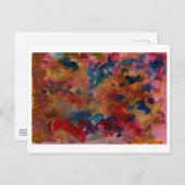 ピンクとブルーの抽象芸術はがき ポストカード (正面/裏面)