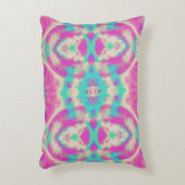 ピンクとブルーの抽象芸術パターン アクセントクッション (正面(垂直))