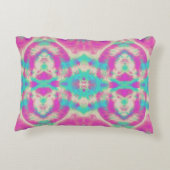 ピンクとブルーの抽象芸術パターン アクセントクッション (裏面)