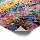 ピンクとブルーの抽象芸術ビーチ ポスター (角)