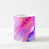 ピンクとブルーの抽象芸術マグカップ – ソフトパステルシェイプ コーヒーマグカップ (中央)