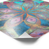 ピンクとブルーの抽象芸術マンダラタイル フォトプリント            (角)