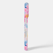 ピンクとブルーの抽象芸術水色の花 Case-Mate iPhoneケース (裏面 / 右)
