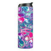ピンクとブルーの抽象芸術流体アート タンブラー (回転左)