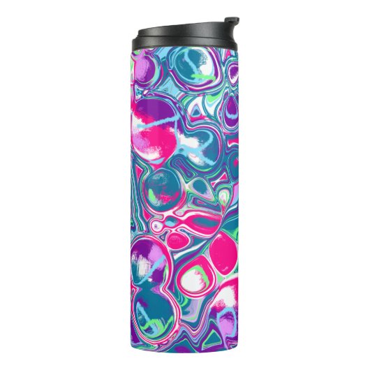 ピンクとブルーの抽象芸術流体アート タンブラー (回転左)