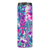 ピンクとブルーの抽象芸術流体アート タンブラー (裏面)