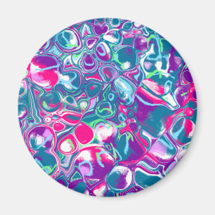 ピンクとブルーの抽象芸術流体アート マグネット