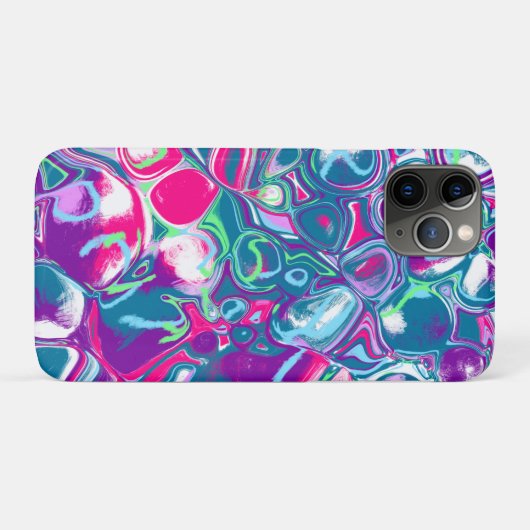 ピンクとブルーの抽象芸術流体アート Case-Mate iPhoneケース (裏面(横))