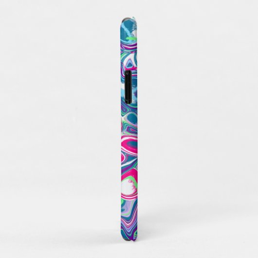 ピンクとブルーの抽象芸術流体アート Case-Mate iPhoneケース (裏面/右)
