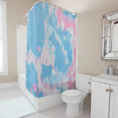 ピンクとブルーの抽象芸術絵画ズ シャワーカーテン (インサイチュ)