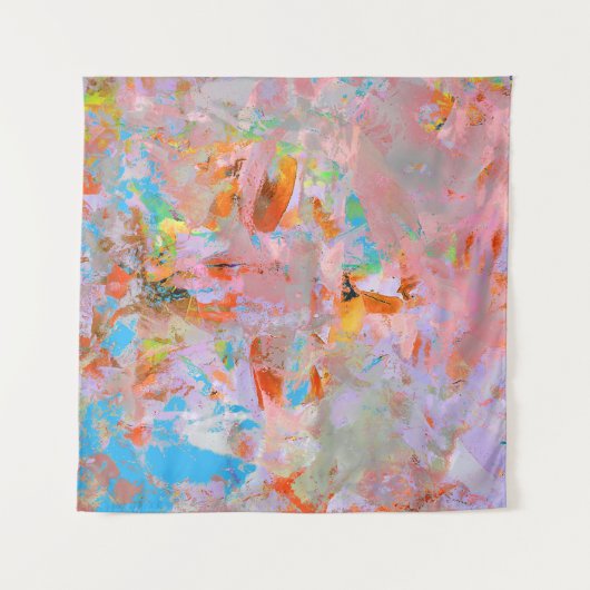 ピンクとブルーの抽象芸術絵画ズ タペストリー (正面(横))