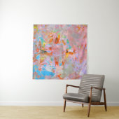 ピンクとブルーの抽象芸術絵画ズ タペストリー (インサイチュ(横))