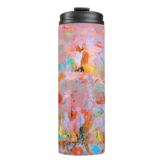 ピンクとブルーの抽象芸術絵画ズ タンブラー (正面)