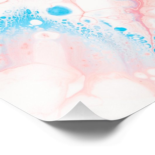 ピンクとブルーの抽象芸術絵画ズ フォトプリント (角)