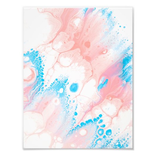 ピンクとブルーの抽象芸術絵画ズ フォトプリント (正面)
