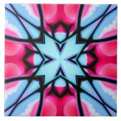 ピンクとブルーの抽象芸術 タイル (正面)