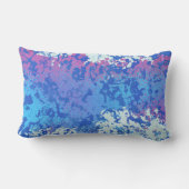 ピンクとブルーの抽象芸術 ランバークッション (裏面)